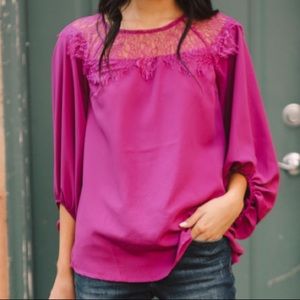 Lace Berry Blouse M